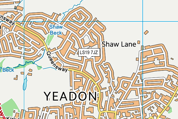 LS19 7JZ map - OS VectorMap District (Ordnance Survey) LS19 7JZ map - OS VectorMap District (Ordnance Survey)