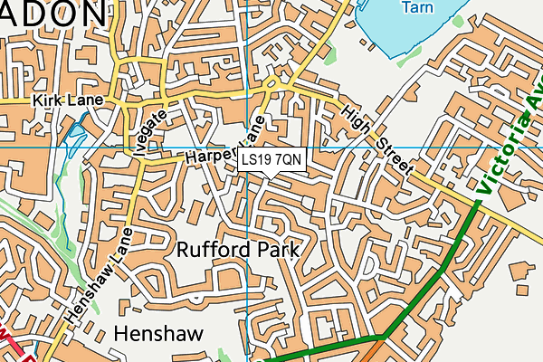 LS19 7QN map - OS VectorMap District (Ordnance Survey) LS19 7QN map - OS VectorMap District (Ordnance Survey)