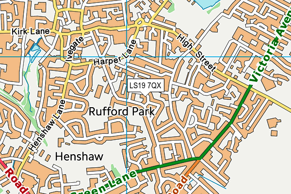 LS19 7QX map - OS VectorMap District (Ordnance Survey) LS19 7QX map - OS VectorMap District (Ordnance Survey)