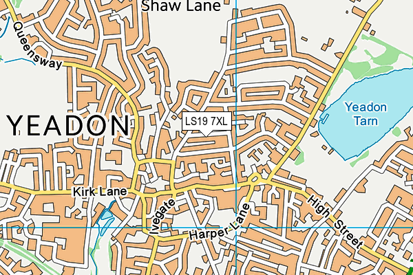 LS19 7XL map - OS VectorMap District (Ordnance Survey) LS19 7XL map - OS VectorMap District (Ordnance Survey)