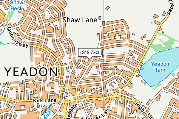 LS19 7XQ map - OS VectorMap District (Ordnance Survey) LS19 7XQ map - OS VectorMap District (Ordnance Survey)