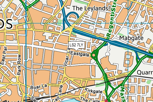 LS2 7LY map - OS VectorMap District (Ordnance Survey) LS2 7LY map - OS VectorMap District (Ordnance Survey)