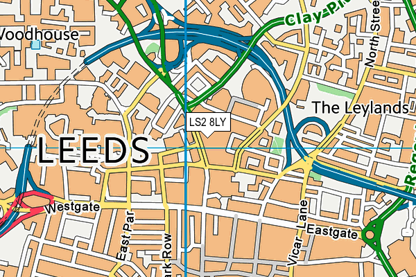 LS2 8LY map - OS VectorMap District (Ordnance Survey) LS2 8LY map - OS VectorMap District (Ordnance Survey)