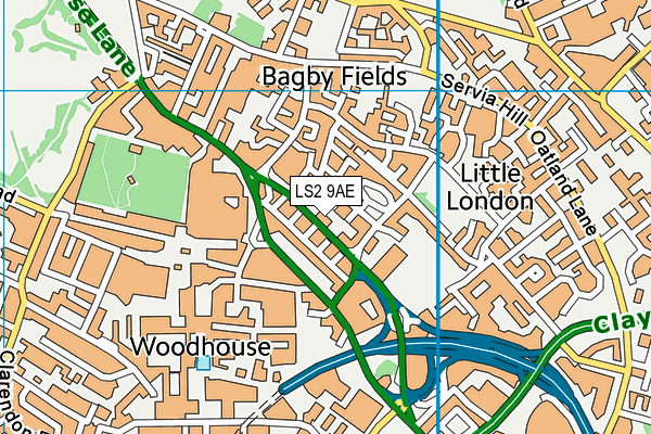 LS2 9AE map - OS VectorMap District (Ordnance Survey) LS2 9AE map - OS VectorMap District (Ordnance Survey)
