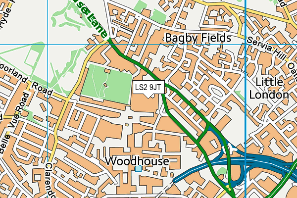 LS2 9JT map - OS VectorMap District (Ordnance Survey) LS2 9JT map - OS VectorMap District (Ordnance Survey)
