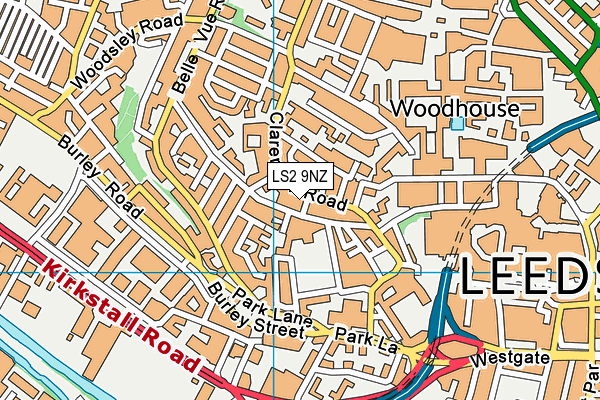 LS2 9NZ map - OS VectorMap District (Ordnance Survey) LS2 9NZ map - OS VectorMap District (Ordnance Survey)