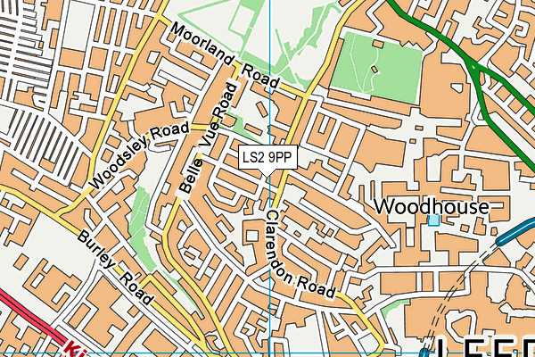 LS2 9PP map - OS VectorMap District (Ordnance Survey) LS2 9PP map - OS VectorMap District (Ordnance Survey)