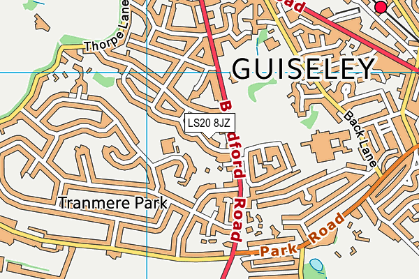 LS20 8JZ map - OS VectorMap District (Ordnance Survey) LS20 8JZ map - OS VectorMap District (Ordnance Survey)