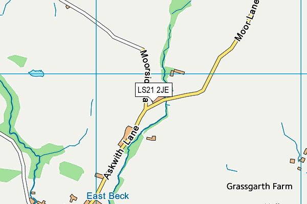 LS21 2JE map - OS VectorMap District (Ordnance Survey) LS21 2JE map - OS VectorMap District (Ordnance Survey)