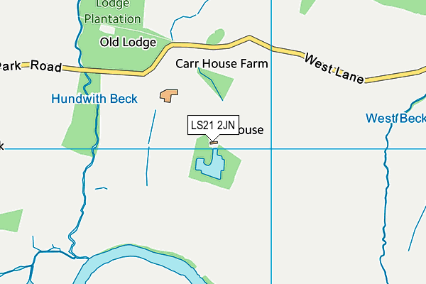 LS21 2JN map - OS VectorMap District (Ordnance Survey) LS21 2JN map - OS VectorMap District (Ordnance Survey)