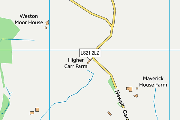 LS21 2LZ map - OS VectorMap District (Ordnance Survey) LS21 2LZ map - OS VectorMap District (Ordnance Survey)