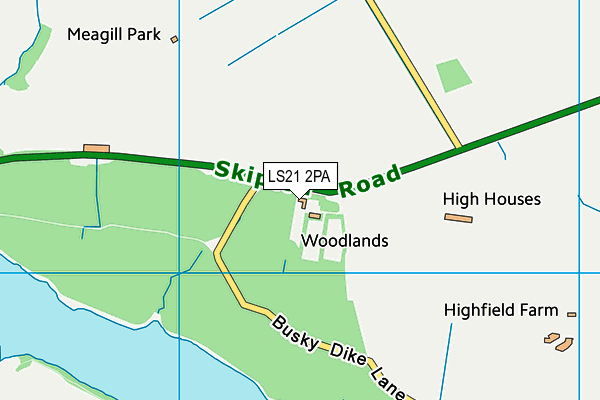 LS21 2PA map - OS VectorMap District (Ordnance Survey) LS21 2PA map - OS VectorMap District (Ordnance Survey)