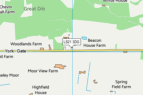 LS21 3DG map - OS VectorMap District (Ordnance Survey) LS21 3DG map - OS VectorMap District (Ordnance Survey)