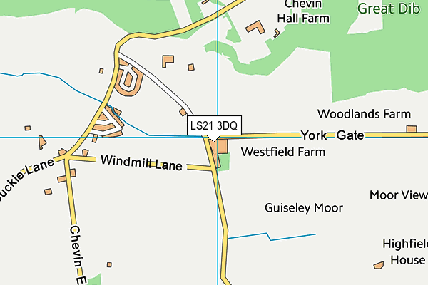 LS21 3DQ map - OS VectorMap District (Ordnance Survey)