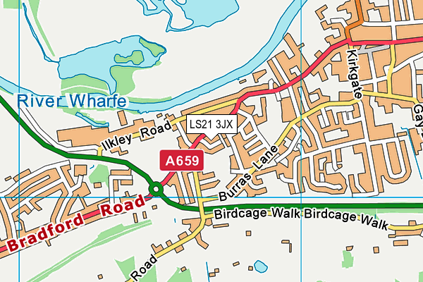 LS21 3JX map - OS VectorMap District (Ordnance Survey) LS21 3JX map - OS VectorMap District (Ordnance Survey)