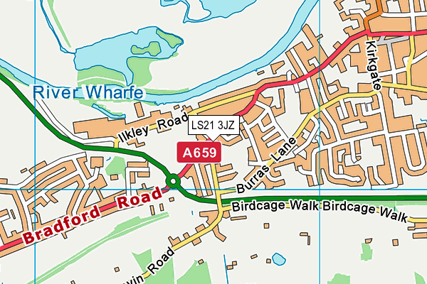 LS21 3JZ map - OS VectorMap District (Ordnance Survey) LS21 3JZ map - OS VectorMap District (Ordnance Survey)