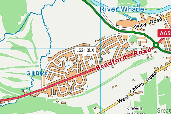 LS21 3LX map - OS VectorMap District (Ordnance Survey) LS21 3LX map - OS VectorMap District (Ordnance Survey)