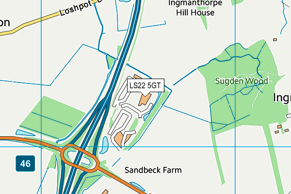 LS22 5GT map - OS VectorMap District (Ordnance Survey) LS22 5GT map - OS VectorMap District (Ordnance Survey)