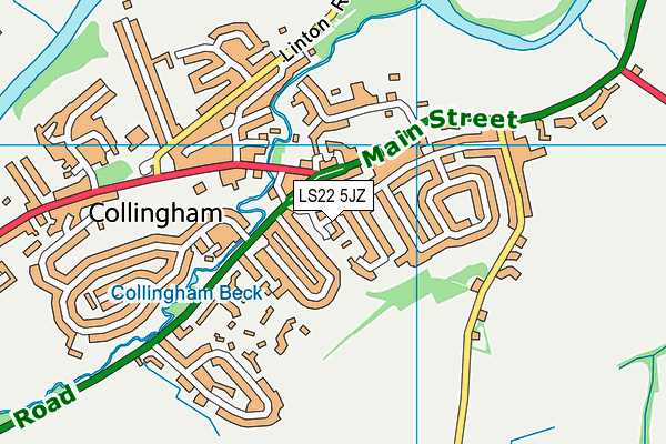 LS22 5JZ map - OS VectorMap District (Ordnance Survey)