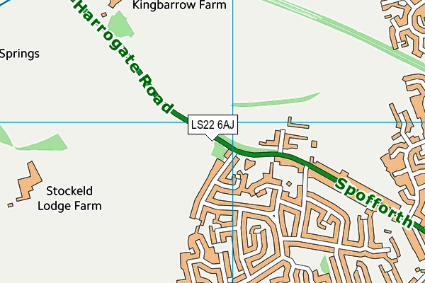 LS22 6AJ map - OS VectorMap District (Ordnance Survey) LS22 6AJ map - OS VectorMap District (Ordnance Survey)