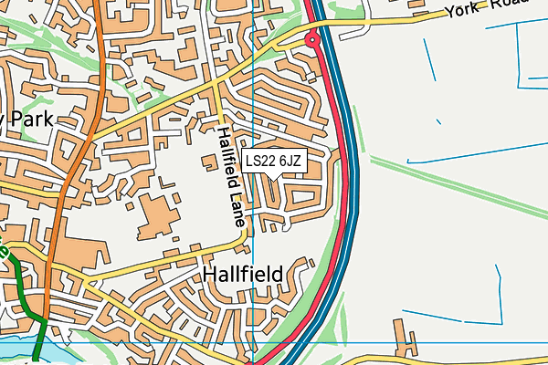 LS22 6JZ map - OS VectorMap District (Ordnance Survey) LS22 6JZ map - OS VectorMap District (Ordnance Survey)
