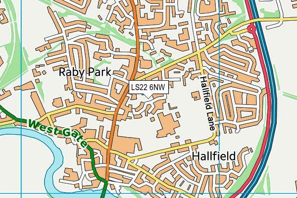 LS22 6NW map - OS VectorMap District (Ordnance Survey) LS22 6NW map - OS VectorMap District (Ordnance Survey)