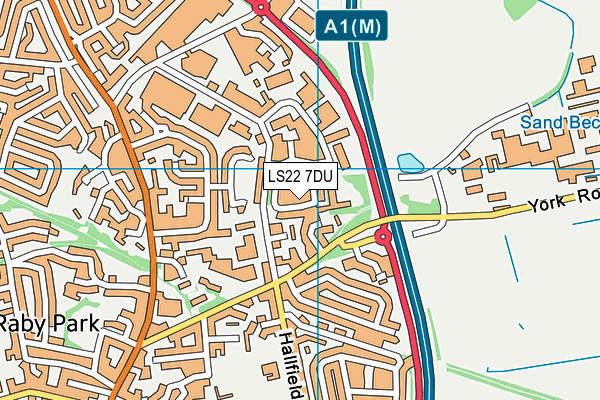 LS22 7DU map - OS VectorMap District (Ordnance Survey) LS22 7DU map - OS VectorMap District (Ordnance Survey)