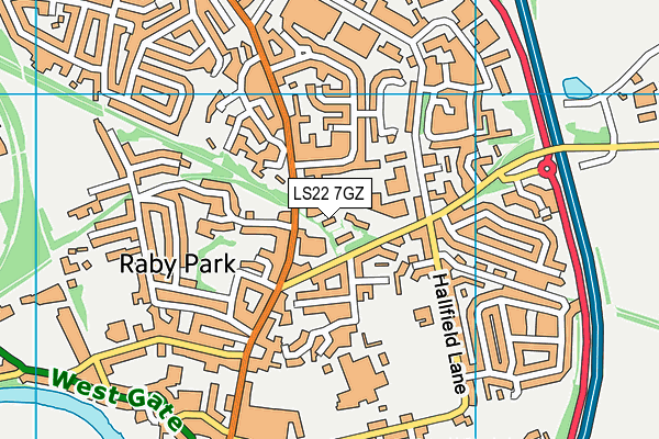 LS22 7GZ map - OS VectorMap District (Ordnance Survey) LS22 7GZ map - OS VectorMap District (Ordnance Survey)