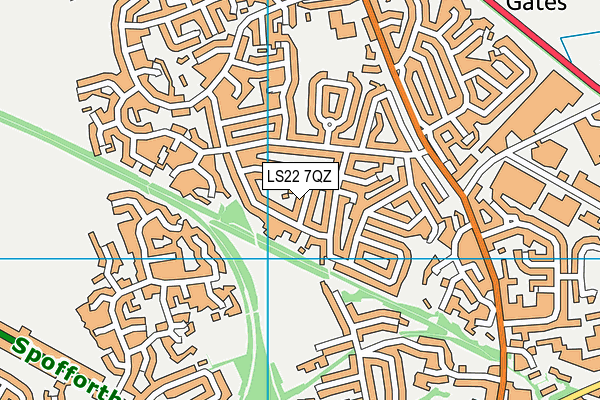 LS22 7QZ map - OS VectorMap District (Ordnance Survey) LS22 7QZ map - OS VectorMap District (Ordnance Survey)