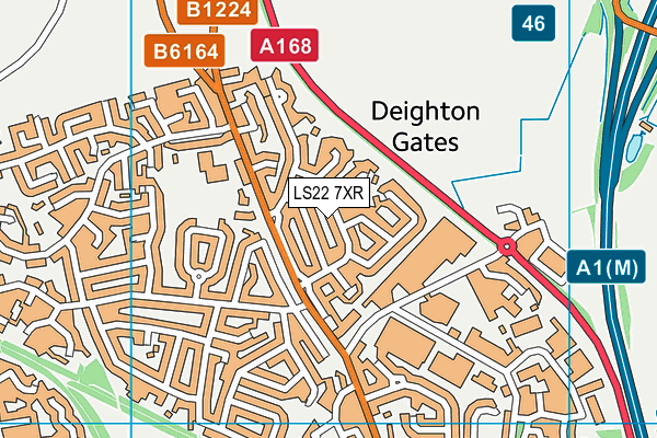 LS22 7XR map - OS VectorMap District (Ordnance Survey) LS22 7XR map - OS VectorMap District (Ordnance Survey)