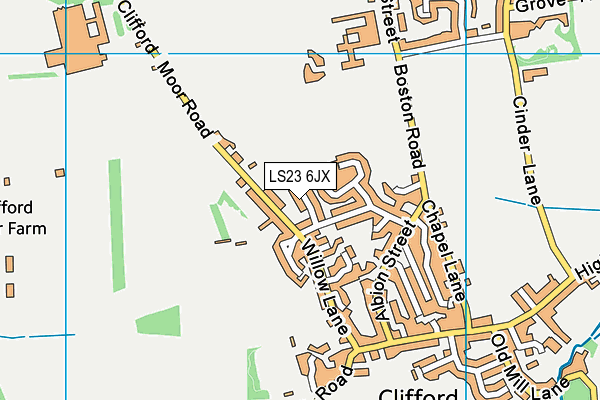 LS23 6JX map - OS VectorMap District (Ordnance Survey) LS23 6JX map - OS VectorMap District (Ordnance Survey)
