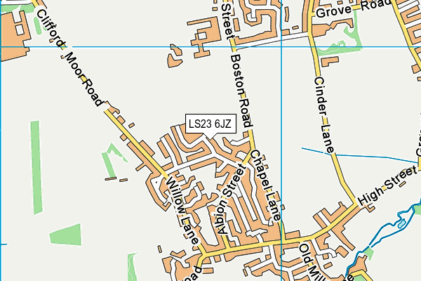 LS23 6JZ map - OS VectorMap District (Ordnance Survey) LS23 6JZ map - OS VectorMap District (Ordnance Survey)