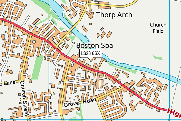 LS23 6SX map - OS VectorMap District (Ordnance Survey) LS23 6SX map - OS VectorMap District (Ordnance Survey)