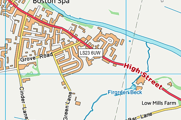 LS23 6UW map - OS VectorMap District (Ordnance Survey) LS23 6UW map - OS VectorMap District (Ordnance Survey)