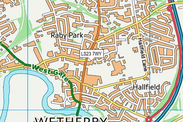 LS23 7WY map - OS VectorMap District (Ordnance Survey) LS23 7WY map - OS VectorMap District (Ordnance Survey)