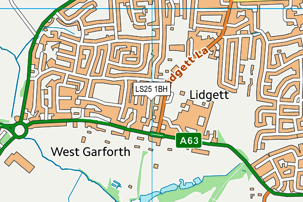 LS25 1BH map - OS VectorMap District (Ordnance Survey) LS25 1BH map - OS VectorMap District (Ordnance Survey)