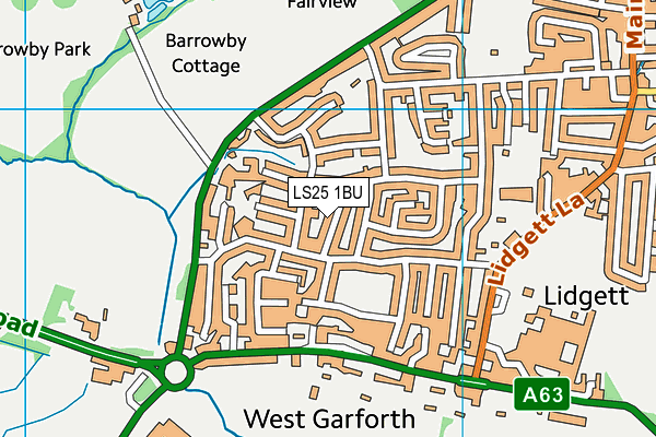 LS25 1BU map - OS VectorMap District (Ordnance Survey) LS25 1BU map - OS VectorMap District (Ordnance Survey)