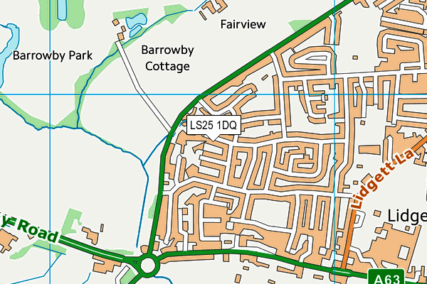 LS25 1DQ map - OS VectorMap District (Ordnance Survey) LS25 1DQ map - OS VectorMap District (Ordnance Survey)