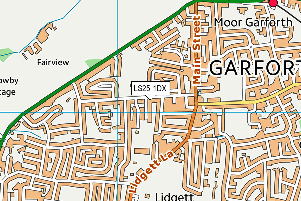 LS25 1DX map - OS VectorMap District (Ordnance Survey) LS25 1DX map - OS VectorMap District (Ordnance Survey)