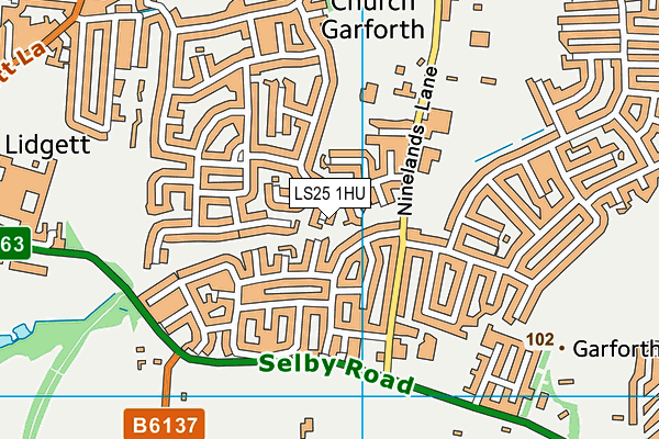LS25 1HU map - OS VectorMap District (Ordnance Survey) LS25 1HU map - OS VectorMap District (Ordnance Survey)