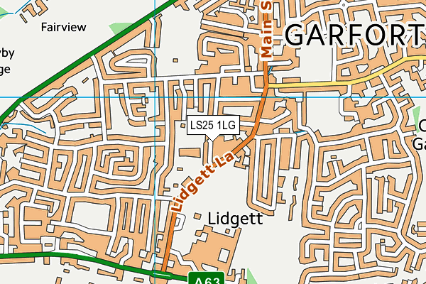 LS25 1LG map - OS VectorMap District (Ordnance Survey) LS25 1LG map - OS VectorMap District (Ordnance Survey)