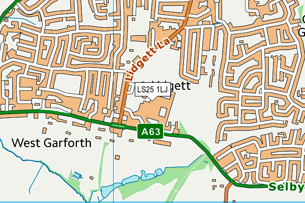 LS25 1LJ map - OS VectorMap District (Ordnance Survey) LS25 1LJ map - OS VectorMap District (Ordnance Survey)