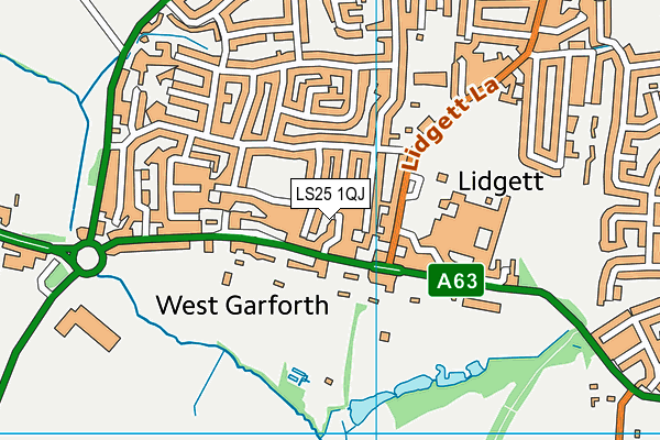 LS25 1QJ map - OS VectorMap District (Ordnance Survey) LS25 1QJ map - OS VectorMap District (Ordnance Survey)