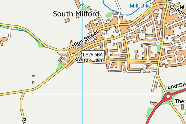 LS25 5BA map - OS VectorMap District (Ordnance Survey) LS25 5BA map - OS VectorMap District (Ordnance Survey)