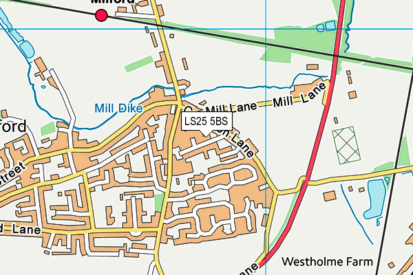 LS25 5BS map - OS VectorMap District (Ordnance Survey) LS25 5BS map - OS VectorMap District (Ordnance Survey)