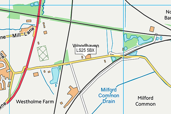 LS25 5BX map - OS VectorMap District (Ordnance Survey) LS25 5BX map - OS VectorMap District (Ordnance Survey)