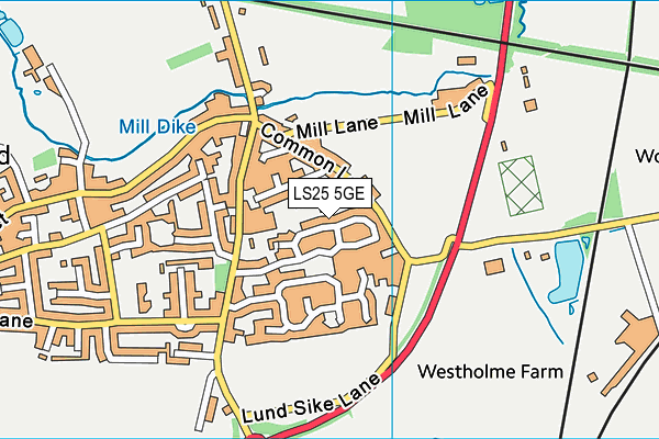 LS25 5GE map - OS VectorMap District (Ordnance Survey) LS25 5GE map - OS VectorMap District (Ordnance Survey)