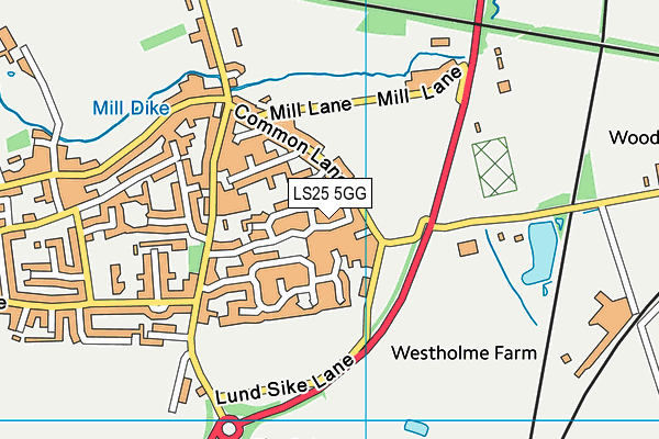LS25 5GG map - OS VectorMap District (Ordnance Survey) LS25 5GG map - OS VectorMap District (Ordnance Survey)