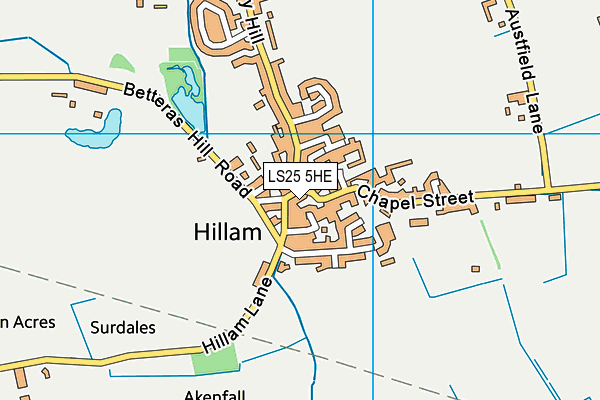 LS25 5HE map - OS VectorMap District (Ordnance Survey) LS25 5HE map - OS VectorMap District (Ordnance Survey)