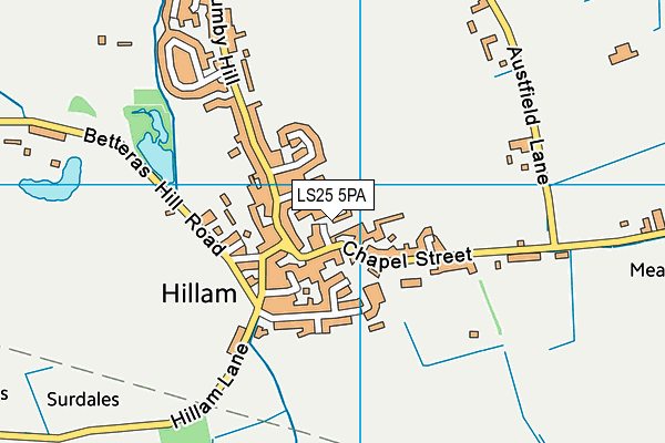 LS25 5PA map - OS VectorMap District (Ordnance Survey) LS25 5PA map - OS VectorMap District (Ordnance Survey)